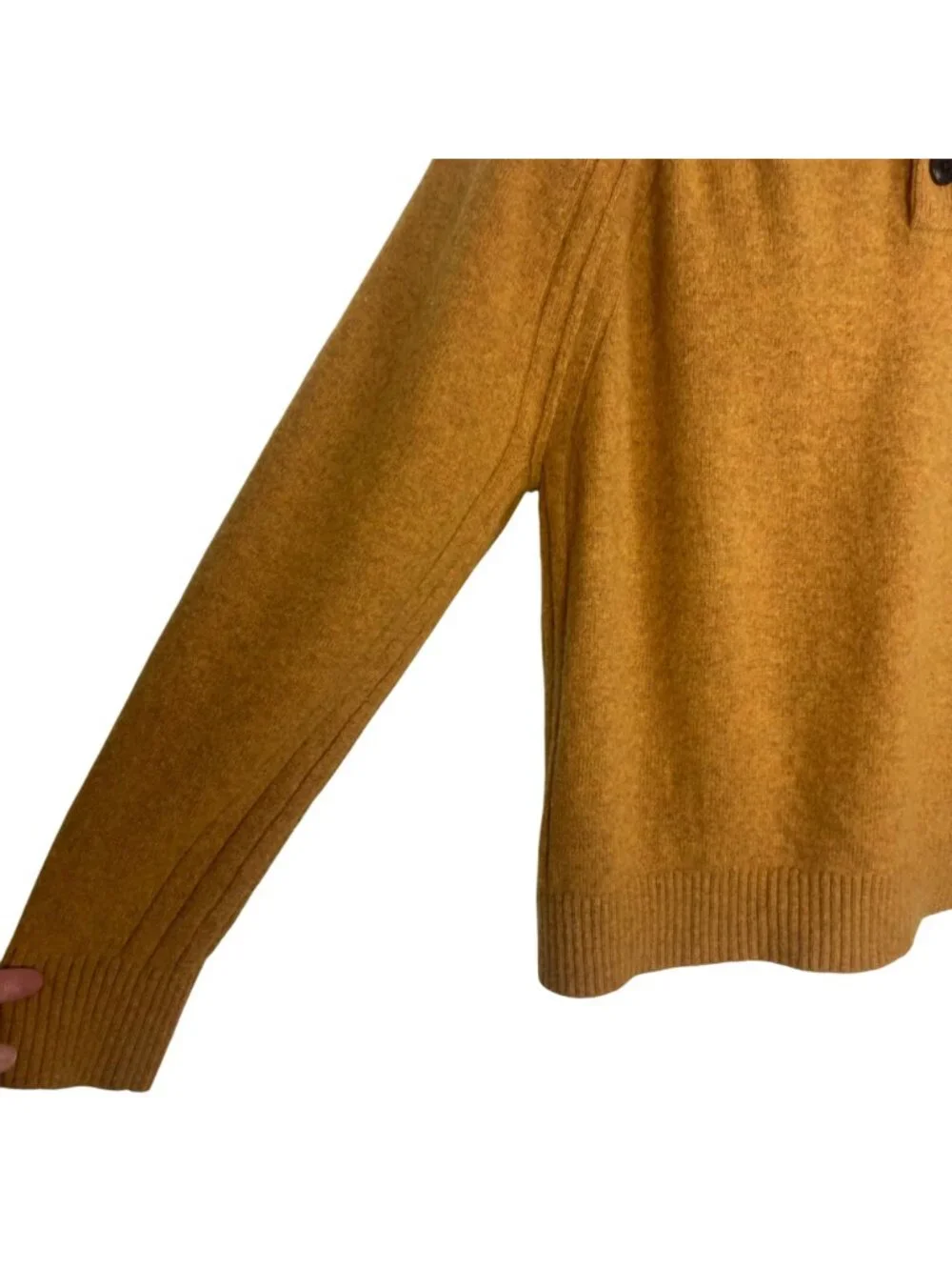 Banana Republic Wool Blend Pullover Henley Sweater Mens XL Mustard Yellow Soft